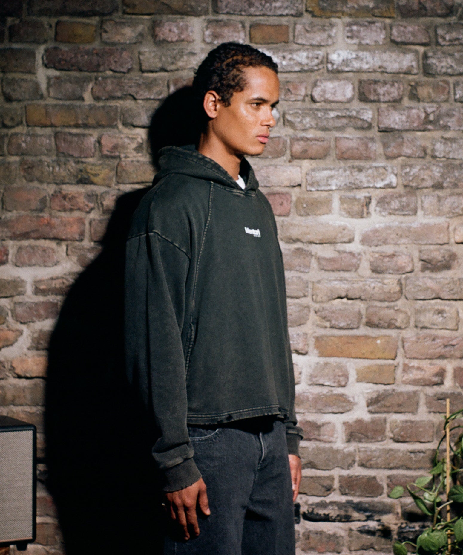 Vintage Washed Frayed-Hem Hoodie