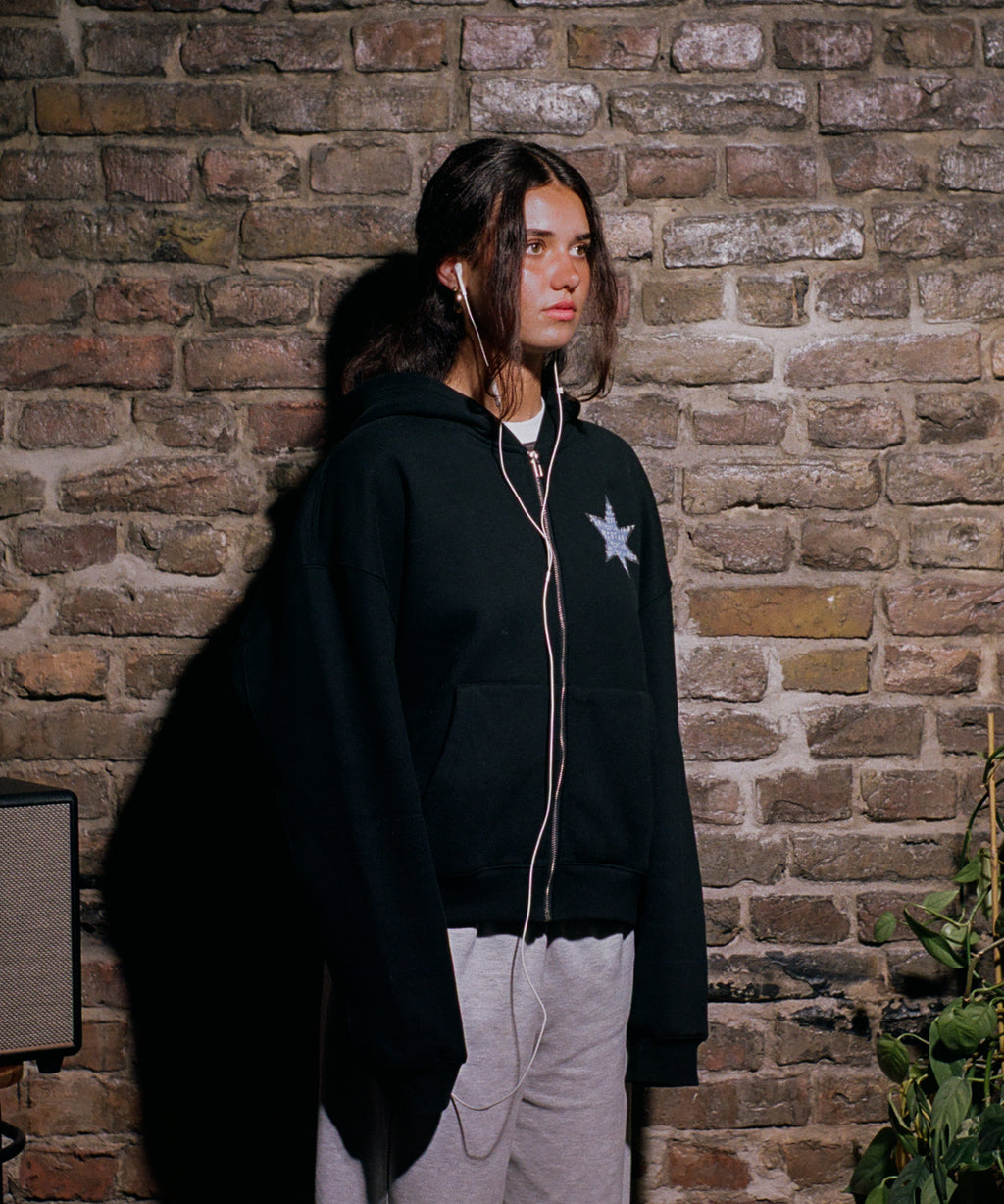 Fleece Zip-Up Boxy Hoodie