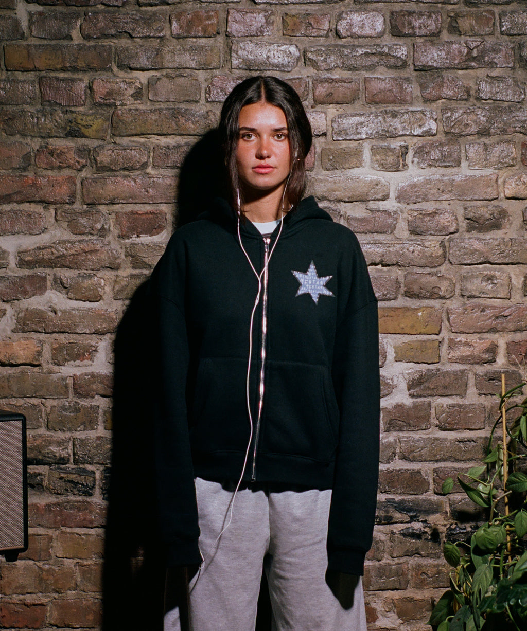 Fleece Zip-Up Boxy Hoodie